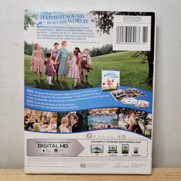 BLU-RAY The Sound of Music 50th Anniversary 2-Disc Edition w/ dust jacket - Picture 4 of 4